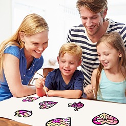 サンキャッチャークラフトセット  子供のためのウィンドウペイントアートペインティング  バレンタインデーをテーマにした模様  19.9~21x7.6~21cm  約12個/セット&nbsp;DIY-WH0342-014