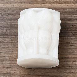 エンボス柱 diy キャンドル シリコン型  香りのよいキャンドル作りに  ホワイト  8.4x10.9cm  内径：4.8x3.1のCM&nbsp;LS-CAND-B001-05