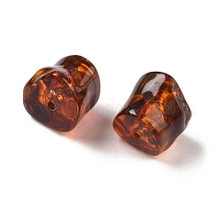アクリル天然石風ビーズ  ナゲット  ツートン  シエナ  16x20x17~17.5mm  穴：2.5mm&nbsp;X-MACR-K359-67A