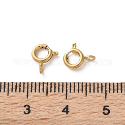 イオンプレーティング（IP）304ステンレススチールスプリングリング留め金  18KGP本金メッキ  5x1.5mm  穴：1.6mm&nbsp;X-STAS-C114-04A-G