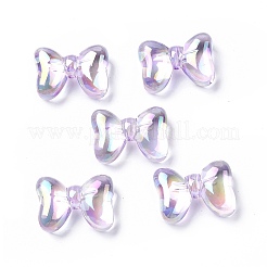 UVメッキレインボー虹色アクリルビーズ  蝶結び  ミックスカラー  29x21x10mm  穴：2.8mm&nbsp;OACR-H015-06