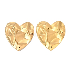 304 Stainless Steel Fold Heart Stud Earrings&nbsp;EJEW-Z096-04G