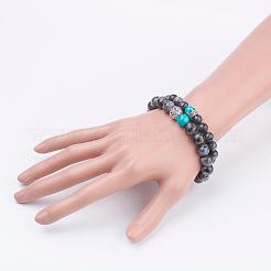カップルナチュラルラルビカイトストレッチブレスレット  合金パーツ  2インチ〜2-1/8インチ（51~55mm）  1連 /セット&nbsp;BJEW-JB03315-02