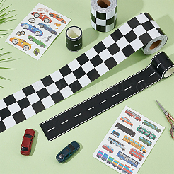 4シート2スタイルの車の模様ペーパーの一時的なタトゥー  防水  紙のステッカー  4ロール2種類のスタイルの紙製粘着ステッカー付き  ミックスカラー  14.8x10.5x0.03cm&nbsp;DIY-OC0015-14