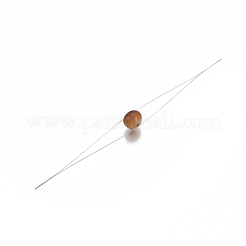 鉄の大きな目ビーズ針  シードビーズ針  ジュエリー作りのための  プラチナ  139x0.3mm&nbsp;X-TOOL-N006-03