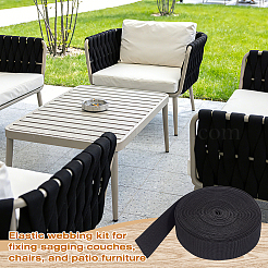 15M Flat Wide Polyester Elastic Cord&nbsp;OCOR-MA0001-98