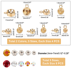 40Pcs Flat Round 304 Stainless Steel Charm Rhinestone Settings&nbsp;DIY-UN0002-71