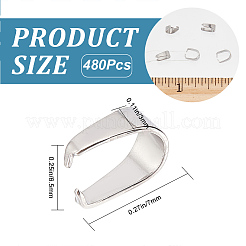 304ステンレススチールスナップオンベイル  ステンレス鋼色  7x6.5x3mm  480pc&nbsp;FIND-CN0001-76B