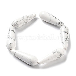 天然石ハウライトビーズ連売り  ティアドロップ  30~30.5x10~10.5mm  穴：1.4mm  約6個/連  7.13~7.20インチ（18.1~18.3cm）&nbsp;G-P528-H10-01