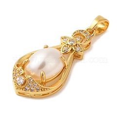 Rack Plating Brass Micro Pave Cubic Zirconia Pendants&nbsp;KK-L220-019G-01