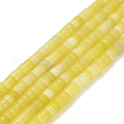 天然石レモンジェイド翡翠ビーズ連売り  ディスク  ヒシビーズ  4x2~2.5mm  穴：0.7mm  約158~160個/連  14.96''~15.16''（38~38.5センチメートル）&nbsp;G-Z110-A19-2x4mm