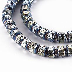 Electroplated Natural Lava Rock Beads Strands&nbsp;G-T114-72E