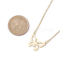 Hollow Butterfly 304 Stainless Steel Pendant Necklaces&nbsp;NJEW-JN04814-02