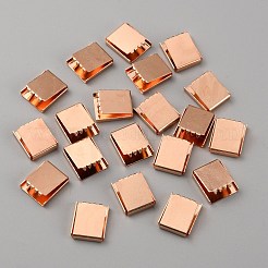真鍮のリボンエンド  長方形  ローズゴールド  13.5x11.5x5mm&nbsp;KK-WH0035-76RG