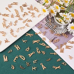 156個の合金チャーム  頭文字〜Z  ゴールドカラー  10.8x7.8x1.5mm  穴：1.5mm&nbsp;JX140B