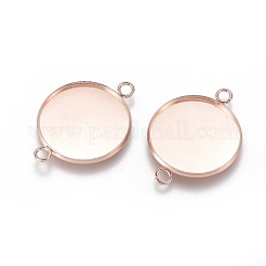 201 Stainless Steel Cabochon Connector Settings&nbsp;X-STAS-F191-15RG-I