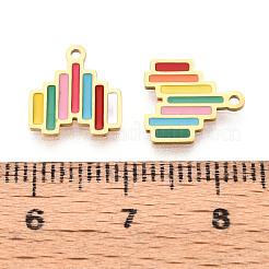 Rainbow Color 304 Stainless Steel Enamel Charms&nbsp;STAS-T065-51G