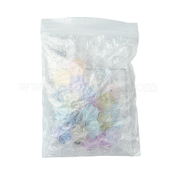 ベーキングペイントガラスビーズ30個  花  ピンク  12.5x13x4.5mm  穴：1.2mm&nbsp;GLAA-FS0001-97D