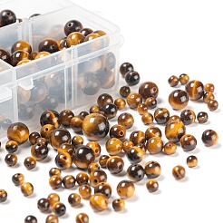 340個4スタイルグレードa+ナチュラルタイガーアイビーズ  ラウンド  4mm / 6mm / 8mm / 10mm  穴：1mm&nbsp;G-LS0001-50