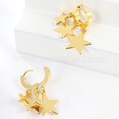Stylish 201 Stainless Steel Star Pendant Earrings for Women's Daily Casual Accessories.&nbsp;HF2448