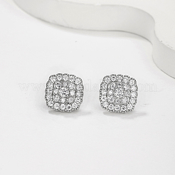 925 Sterling Silver Pave Moissanite Stud Earrings for Women&nbsp;CR3655