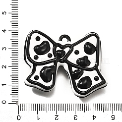 アクリルパーツ  蝶結び  エナメルとループ付き  ブラック  36~36.5x43.5~44.5x8.5~9.5mm  穴：2.5mm&nbsp;OACR-S043-10B