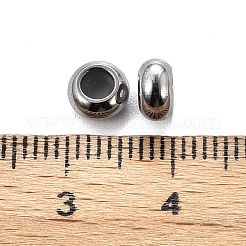 304ステンレススチールビーズ  内部のゴムと  スライダービーズ  ロンデル  ステンレス鋼色  6x3mm  穴：3mm  ゴム穴：1.2mm&nbsp;STAS-S103-18A-P