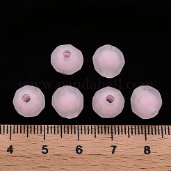 透明なアクリルビーズ  二層ビーズ  艶消し  多面カット  ラウンド  ピンク  9.5x9.5mm  穴：2mm  約1041個/500g&nbsp;TACR-S152-04C-SS2112
