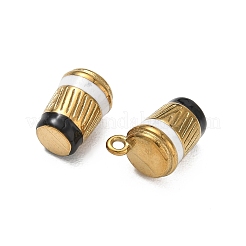 304ステンレススチールエナメルペンダント  ドリンクチャーム  イオンプレーティング（ip）  ゴールドカラー  14x10x8mm  穴：1.5mm&nbsp;SA-CBA7876-32G-02