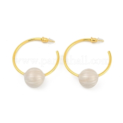 Round Brass Enamel Hoop Earrings for Women&nbsp;EJEW-Q391-35G-03