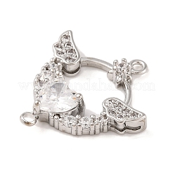 Brass Pave Clear Cubic Zirconia Connector Charms&nbsp;KK-S389-36P