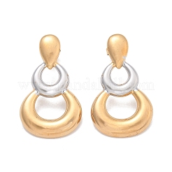 304 Stainless Steel Two Tone Gourd Dangle Stud Earrings&nbsp;EJEW-C142-15PG