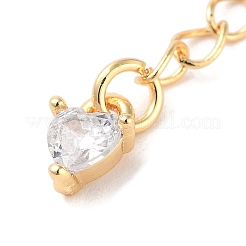 Brass with Cubic Zirconia Chain Extender&nbsp;KK-B102-44G
