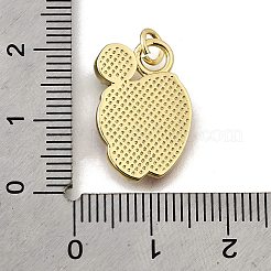 真鍮製エナメルペンダント  丸カン付き  カドミウムフリー＆鉛フリー  18KGP本金メッキ  苺  19x13x3.5mm  穴：3mm&nbsp;KK-Z104-06G-05