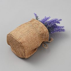 プラスチック製のラベンダーのマイクロ風景シーンの装飾品  リネンの発見  マイクロランドスケープドールハウスアクセサリー  小道具の装飾のふりをする  モーブ  80x75x175mm&nbsp;AJEW-WH0348-837