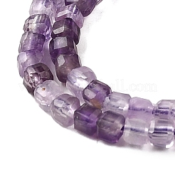 天然石アメジストビーズ連売り  多面カット  キューブ  2.5x2.5x2.5mm  穴：0.7mm  約170個/連  15.35''（39センチメートル）&nbsp;G-D467-A06-01