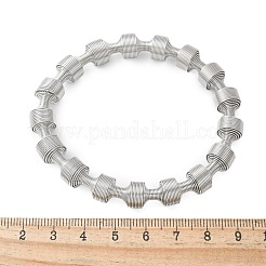 女性用304ステンレススチールストレッチバングル  ステンレス鋼色  3/8インチ（0.9cm）  内径：2-1/4インチ（5.6cm）&nbsp;BJEW-P315-02H-P