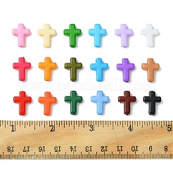 360 個 18 色不透明アクリルビーズ  クロス  ミックスカラー  16x12x4.5mm  穴：2mm  20個/カラー&nbsp;SACR-FS0001-23