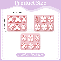 3個 3スタイル ABSプラスチック型  粘土カッター  ピアス作りに  混合図形  フラミンゴ  120x100x10mm  内径：36~38.5x19~37mm  1個/スタイル&nbsp;DIY-ME0002-47