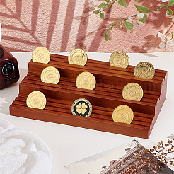 3-Tier Wooden Slotted Display Riser Coin Holder&nbsp;WOCR-WH0004-030