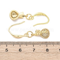 Brass Micro Pave Clear Cubic Zirconia Dangle Earrings&nbsp;EJEW-F362-14G