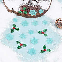 100Pcs Mistletoe/Holly Leaf Cloth Ornament Accessories&nbsp;DIY-GF0007-15