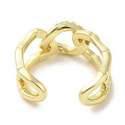 Brass Micro Pave Cubic Zirconia Rings for Women&nbsp;RJEW-E295-33G