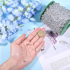 Plastic Imitation Pearl Beaded Chains&nbsp;KY-WH0051-25C