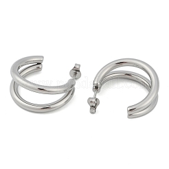 Non-Tarnish Moon 304 Stainless Steel Stud Earrings for Women&nbsp;EJEW-Z060-02P