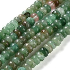 天然石グリーンアベンチュリンビーズ連売り  グレードAB  ロンデル  8x5mm  穴：1.2mm  約70~74個/連  14.76~15.08インチ（37.5~38.3cm）&nbsp;G-D481-03B