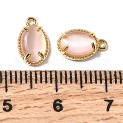 Oval Brass Charms&nbsp;KK-D024-01B-G