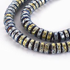 Electroplated Natural Lava Rock Beads Strands&nbsp;G-T114-69H