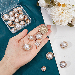 24Pcs 4 Styles 1-Hole Alloy Rhinestone Shank Buttons&nbsp;BUTT-NB0001-73