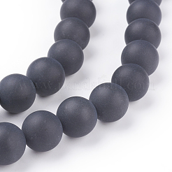Natural Black Agate Beads Strands&nbsp;G-D543-14mm